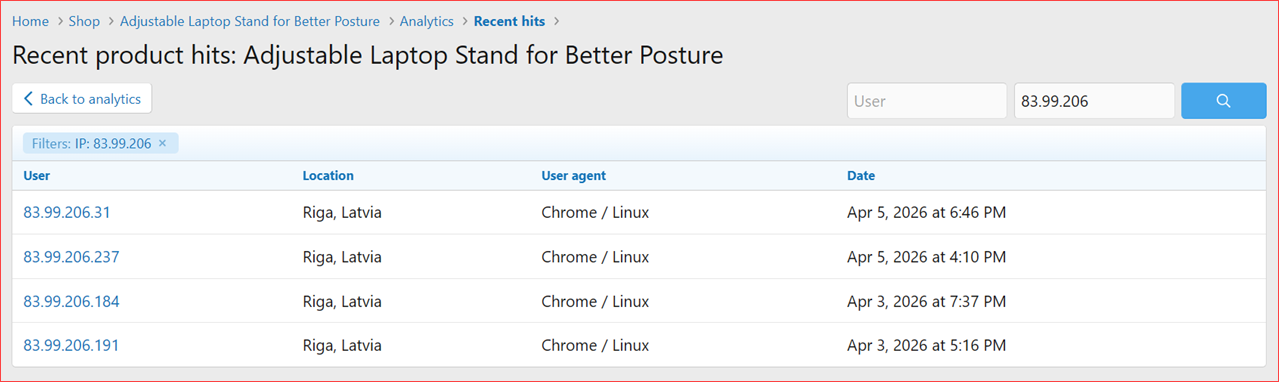 XenCustomize-Product-View-Analytics-200-Product-Analytics-Recent-Hits-Filters.png