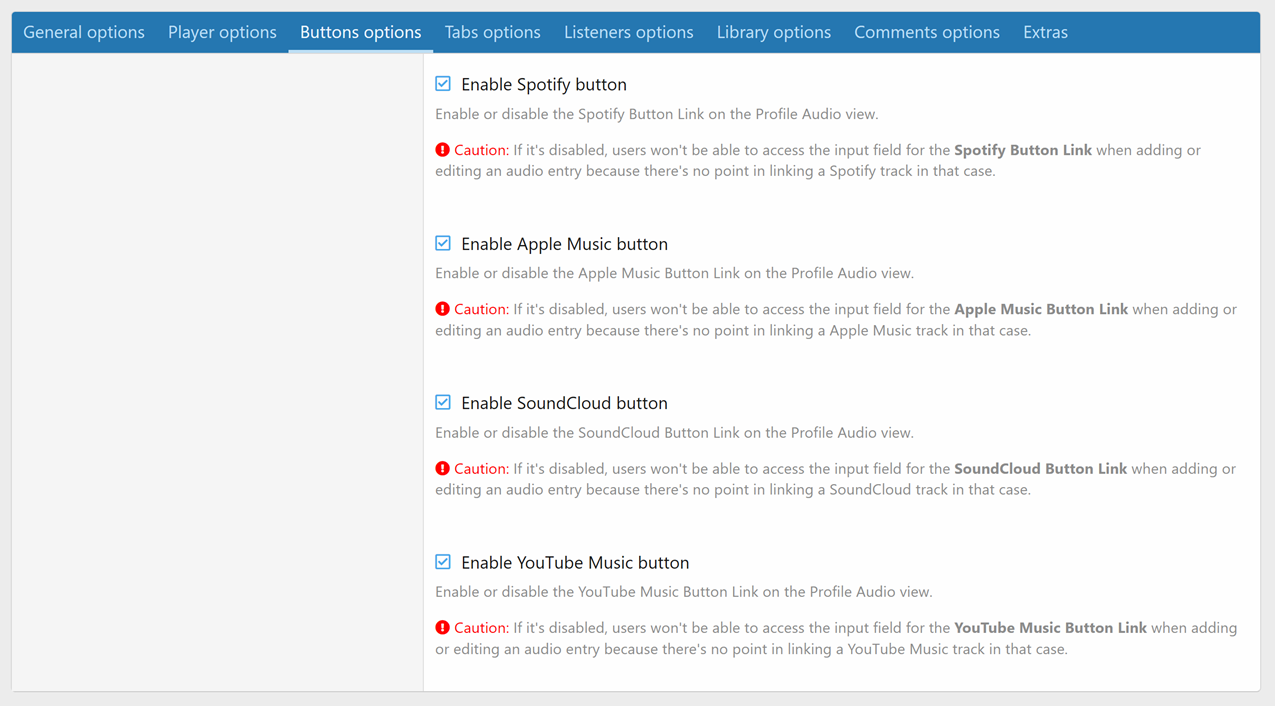 Button Options