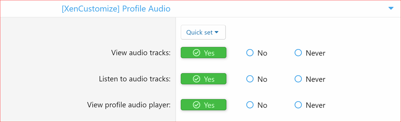 Permissions Profile Audio
